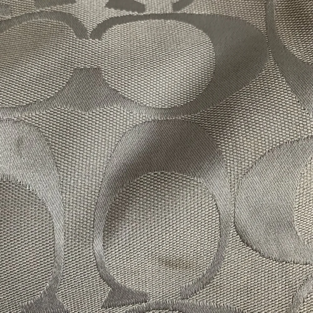 COACH Gabby Signature Tote Grey Silver Canvas Leather Shoulder Bag Good Plus